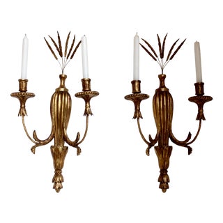 Louis XVI Gilt Wood Sconces, France, 1780s, Set of 2 For Sale