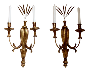 Louis XVI Gilt Wood Sconces, France, 1780s, Set of 2