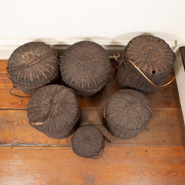 Set of 6, Collection of 19th Century African Baskets - Mali For Sale - Image 4 of 16