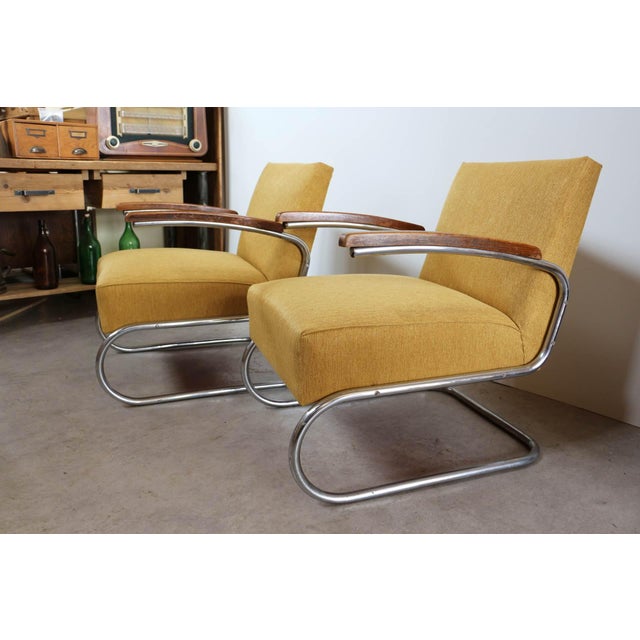 Wood Bauhaus S 411 Chairs from Thonet, 1935, Set of 2 For Sale - Image 7 of 18