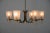 6-flamming chandelier with white sanded glass. Cleaned and polished One glass shade has small dent - seen on photo Two...