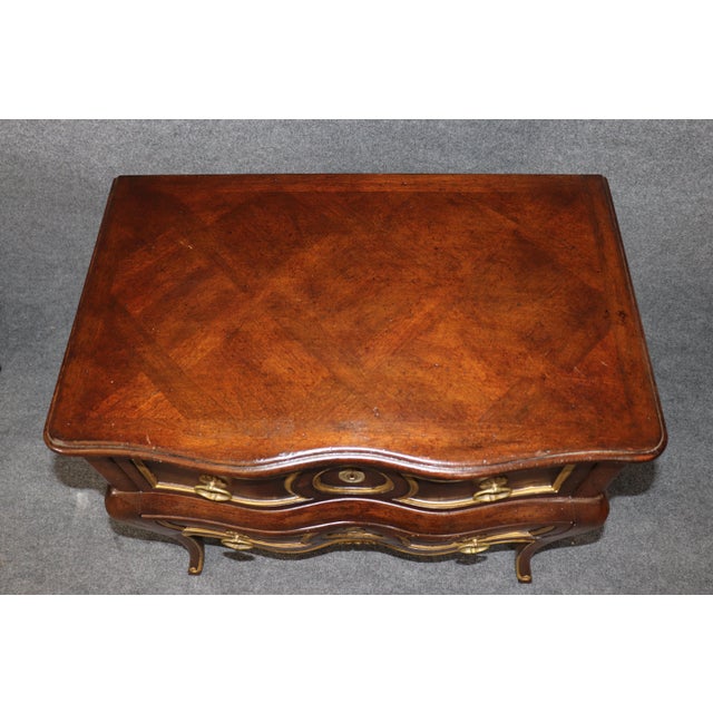 Pair Regency Style Gilt Accent 2 Drawer Nightstands by Auffray For Sale In Philadelphia - Image 6 of 10