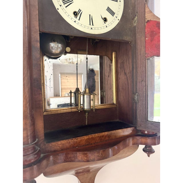 Walnut Drop Dial Wall Clock, 1860 For Sale - Image 3 of 9