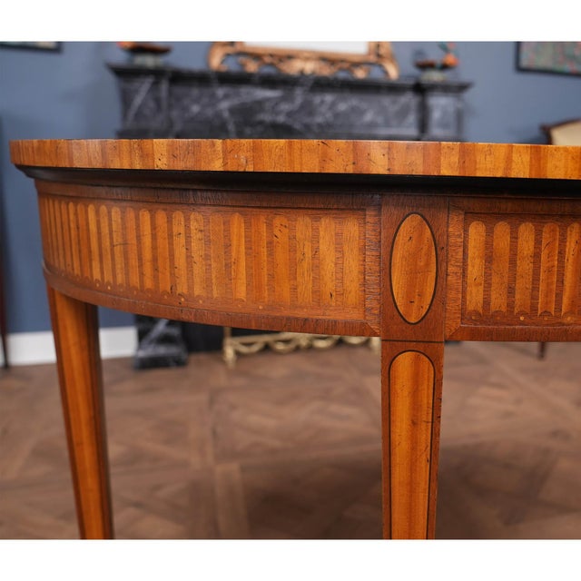 Wood 1990s Baker Inlaid Mahogany Console Table For Sale - Image 7 of 12