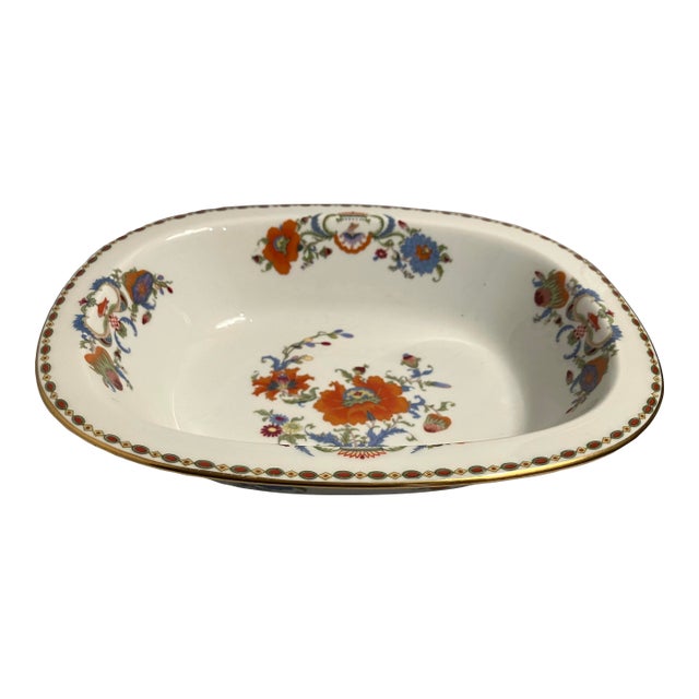 1990s A. Reynaud Limoges Vieux Chine Ceralene Oval Vegetable Bowl For Sale