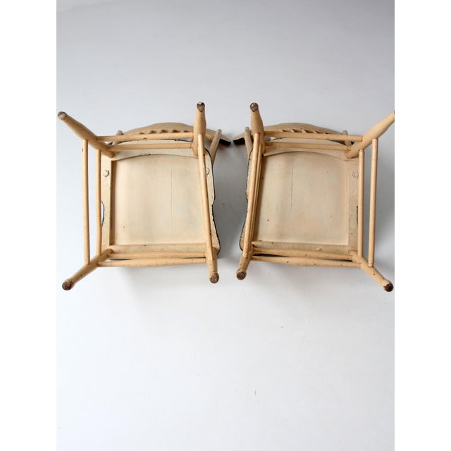 Antique Folk Art Painted Farmhouse Chairs Pair For Sale - Image 18 of 18