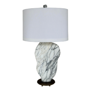 Revelation Modern White Arabestcato Marble Amulet Table Lamp