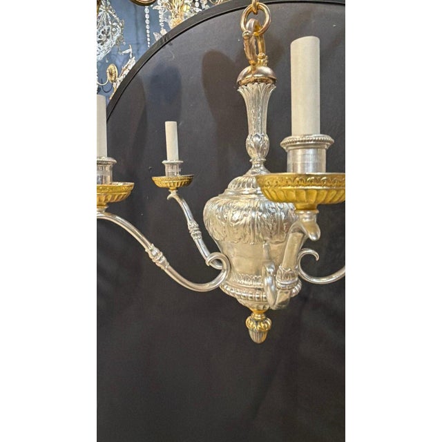 1900 Caldwell Silver and Gild Bronze Chandelier 5 Lights For Sale In New York - Image 6 of 8