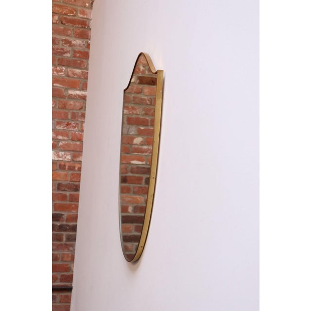 Metal Italian Modernist Ramati Shield Mirror by Vetreria Bonardi For Sale - Image 7 of 15