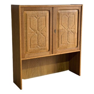 In Style of Henning Kjærnulf Oak Storage Wooden Hutch Denmark Mid-Century Modern 1960s For Sale