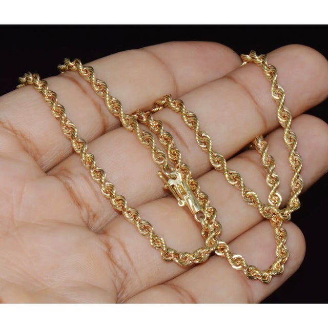 Italian Michael Anthony 14k Solid Yellow Gold Faceted Rope Chain Necklace For Sale - Image 12 of 15