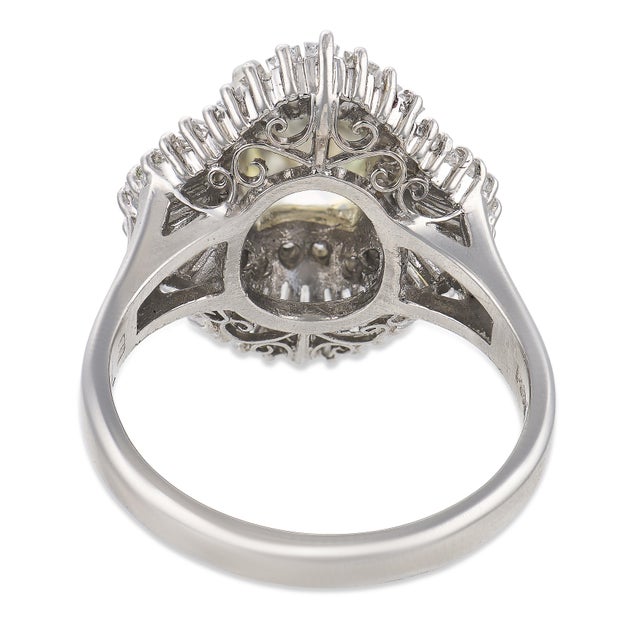 Vintage Gia 1.80 Carat Old Mine Cut Diamond Platinum Ballerina Ring, Size 6 For Sale In Los Angeles - Image 6 of 6