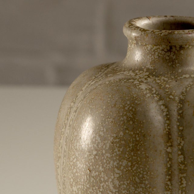 Beige Stoneware Model 148 Vase by Arne Bang, Denmark, 1930s For Sale - Image 8 of 12