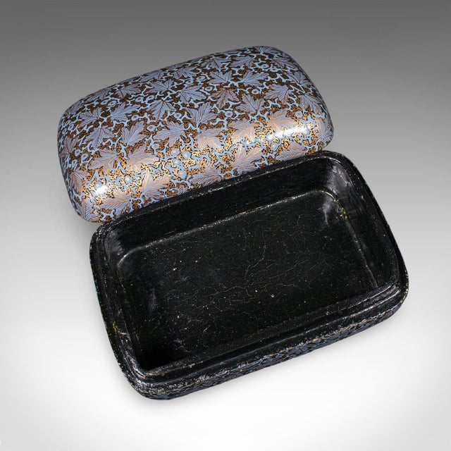 Blue Small Antique Sharing Box, Japanese, Lacquered, Meiji, Keepsake Case, Victorian For Sale - Image 8 of 10