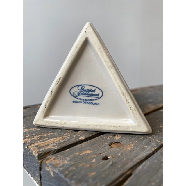 Vintage White and Tan Color Blocked Porcelain Vase Designed by Gary Dipasquale, Circa Early 2000s For Sale - Image 11 of 12