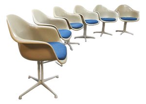 Vintage Fiberglass La Fonda Dining Chairs by Charles & Ray Eames for Herman Miller, 1960s, Set of 7