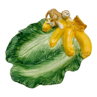Vintage Kaldun & Bogle Monkey & Banana Decorative Bowl For Sale