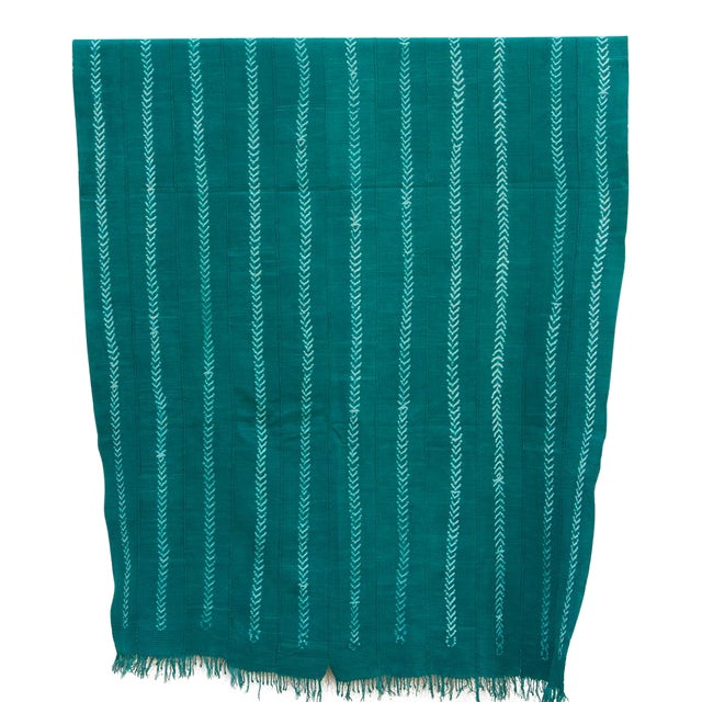 Vintage African Teal Throw For Sale