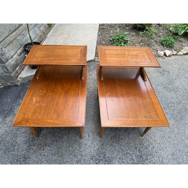 1957 Lane Altavista Copenhagen Mid Century .... Modern Tiered Walnut End Table, Nightstand. This is an original rare...