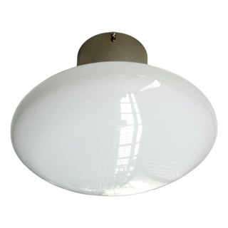 21st Century Polished Nickel and Glossy White Uno Flush Mount by Fabio LTD For Sale
