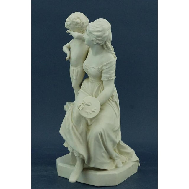 Art Nouveau Biscuit Sculpture Depicting Motherhood from Scheibe-Alsbach, Germany, Late 1800s For Sale - Image 3 of 18