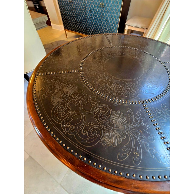Theodore Alexander Side Table With Metal Top, Metal Bottom, and Drawer For Sale - Image 12 of 14