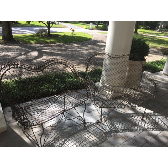 Vintage Wire Garden Settees A Pair Chairish