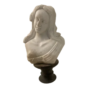 1970s Stone Female Bust on Base