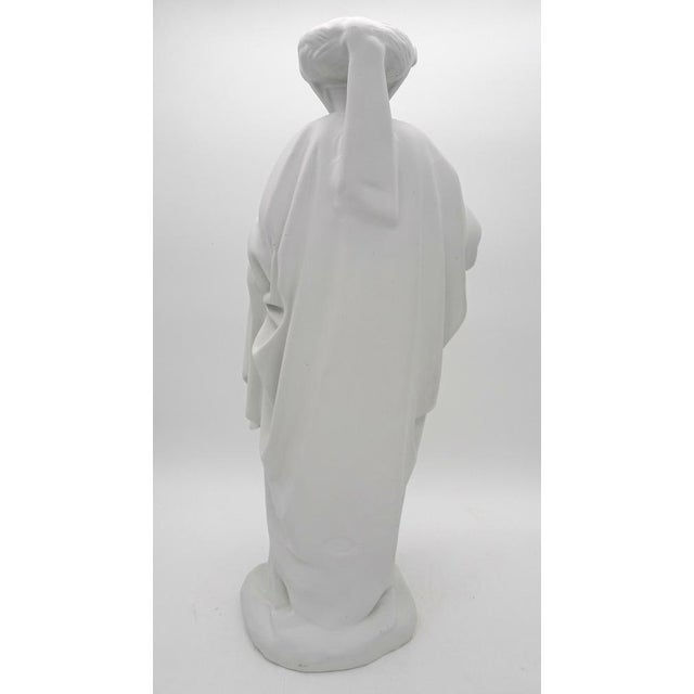 White Vintage Medieval Lady Bisque Porcelain Figurine, 1970s For Sale - Image 8 of 15