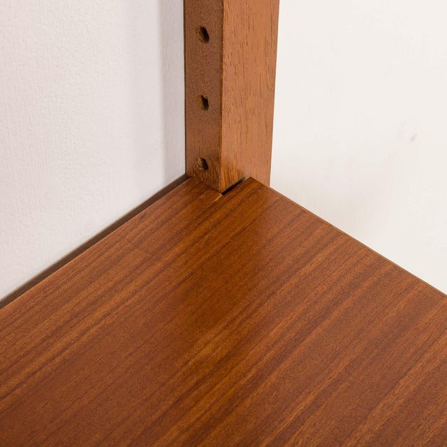 Brown Mid-Century Teak Shelving Unit, Denmark, 1970s For Sale - Image 8 of 11