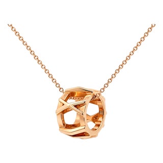 Tiffany & Co. Atlas X Open Pendant Necklace 18k Rose Gold For Sale