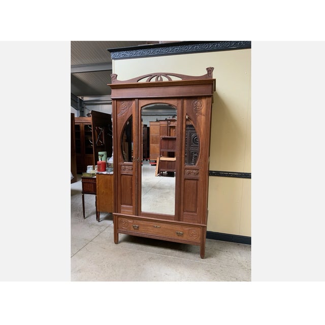 Antique Art Nouveau Wardrobe, 1910 For Sale - Image 4 of 11