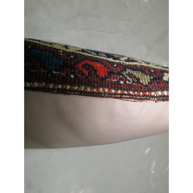 Early 20th Century Tribal Traditional Orange Brown Persian Rug Pillow For Sale - Image 5 of 5