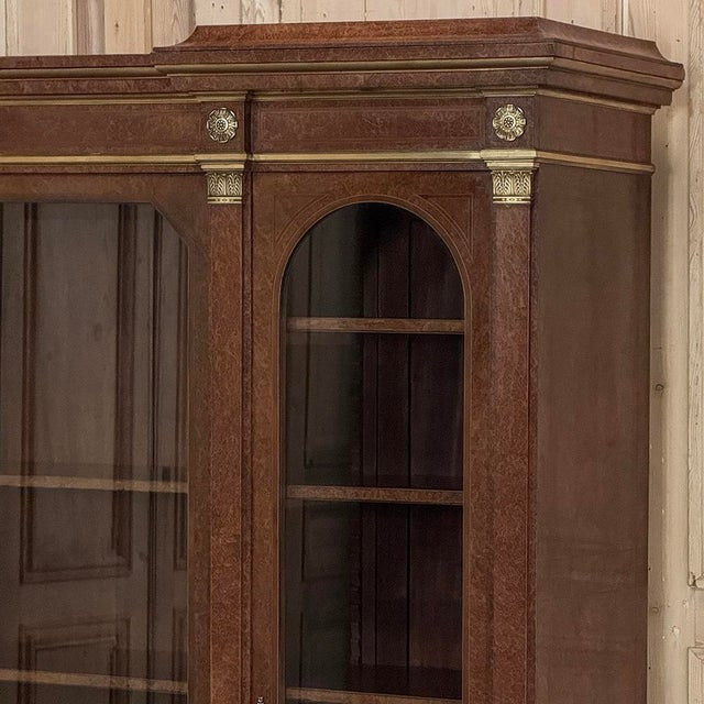 19th Century French Louis XVI Mahogany and Burl Bookcase by Maison Lalande of Paris For Sale - Image 9 of 18