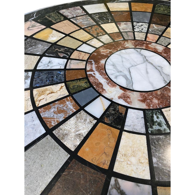 Italian Grand Tour Marble Specimen Center Table With Cantilever Base For Sale - Image 10 of 11