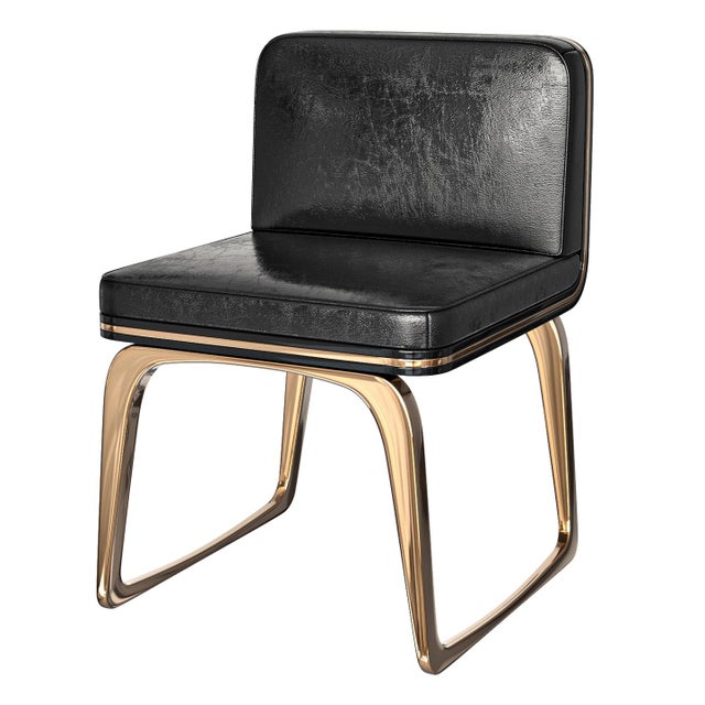 Art Deco "Safari Xlix" Chair With Bronze, Stainless Steel, Tailor Made Leather For Sale - Image 3 of 9