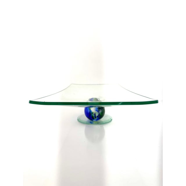 Vintage Italian Murano Style Art Glass Fish Pedestal Centerpiece For Sale - Image 11 of 13