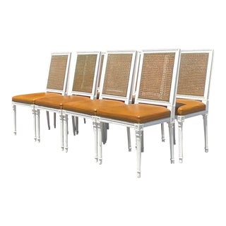 Vintage Regency Louis XVI Cane Back Dining Chairs - Set of 8 For Sale