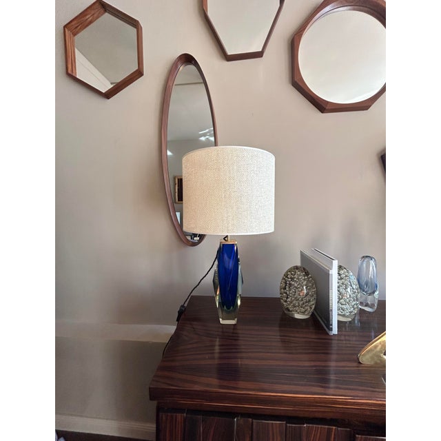 Sommerso Murano Glass Table Lamp attributed to Alessandro Mandruzzato, Italy, 1960 For Sale - Image 10 of 15