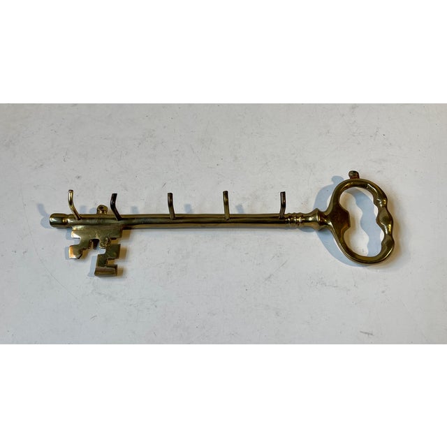 1960s Vintage Wall Key Hanger in Brass, 1960s For Sale - Image 5 of 8