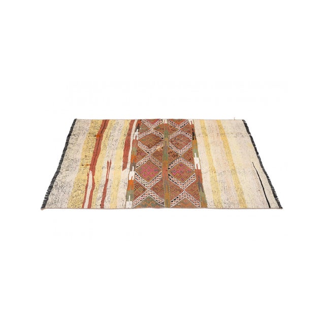 Mid-Century Modern Vintage Decorative Turkish Kilim Rug - 3`2″ X 5`1″ For Sale - Image 3 of 6