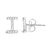 Contemporary 10K White Gold 1/10 Cttw Diamond 'I' Initial Stud Earring For Sale - Image 3 of 5