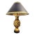 Mid Century Gold Leaf Pineapple Table Lamp With Black Shade For Sale