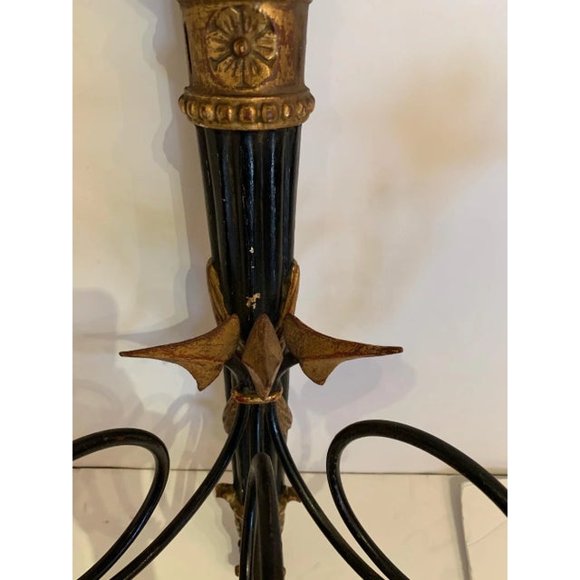 Black Black and Gold Italian Neoclassical Sconces - a Pair For Sale - Image 8 of 12