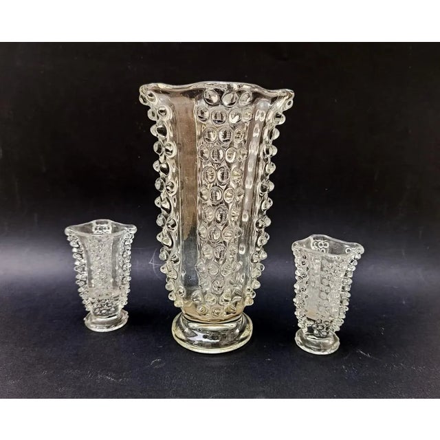 Rostrato Series Vases in Murano Glass attributed to Ercole Barovier for Maestri di Murano, 1960s, Set of 3 For Sale - Image 3 of 12