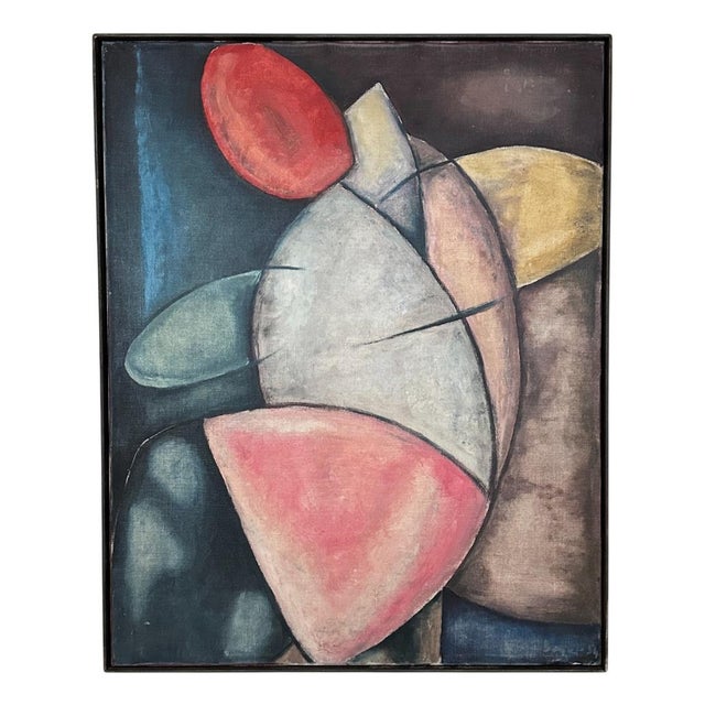 Bayer, Abstract Geometric Composition, 1954, Oil For Sale - Image 12 of 12