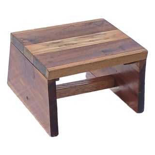 Vintage Handmade Rustic Cedar Stool For Sale