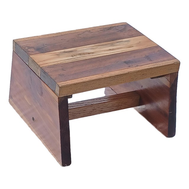 Vintage Handmade Rustic Cedar Stool For Sale