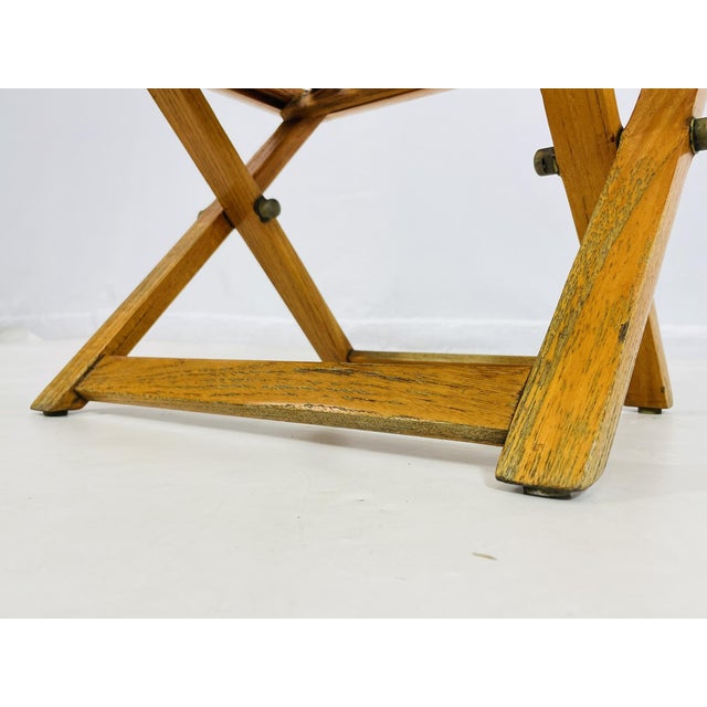 Vintage Folding Teak Slatted Stool by Summit Furniture, Outdoor or Indoor Seat For Sale - Image 10 of 16