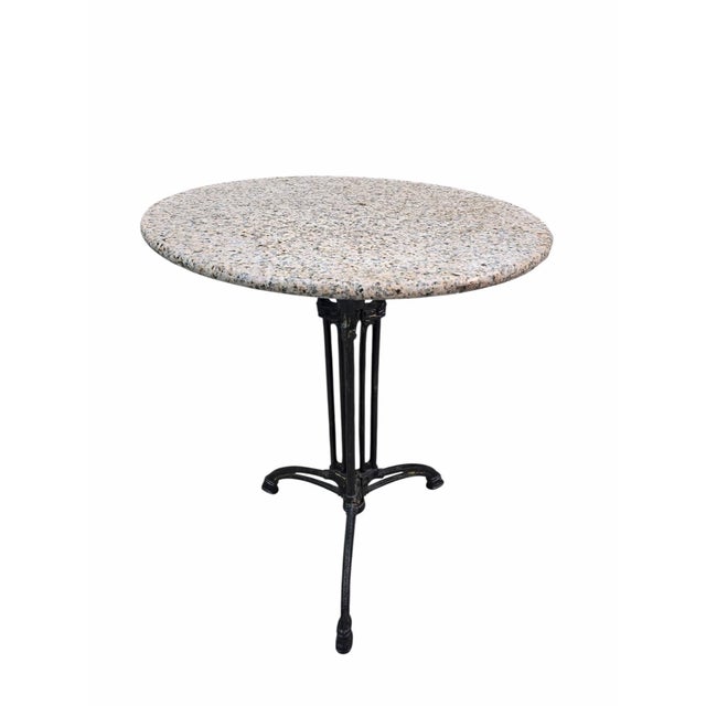 Antiqur French Stone Top Cast Iron Bistro Table For Sale In Chicago - Image 6 of 10